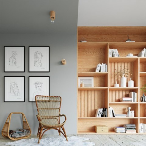 Sollux Lampa Kinkiet SALGADO naturalne drewno