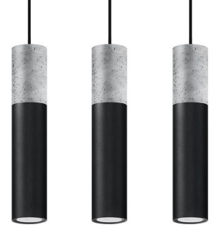 Sollux Lighting Lampa wisząca BORGIO 3L czarny