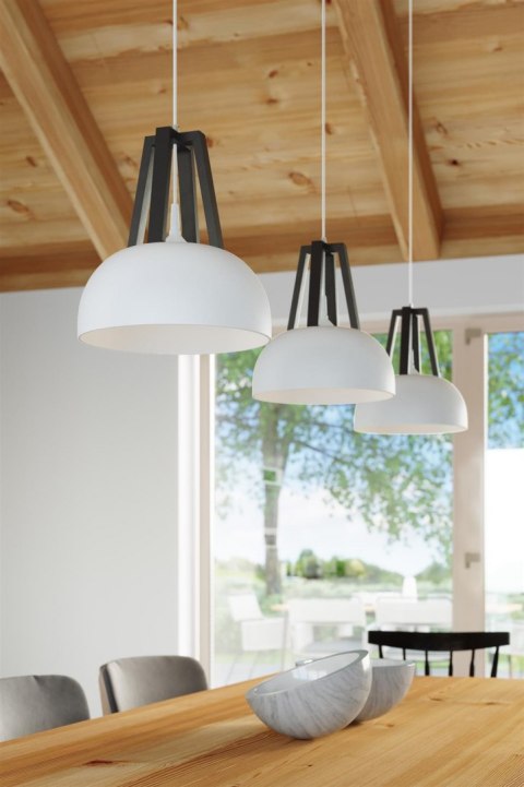 Sollux Lampa wisząca CASCO biała/czarna