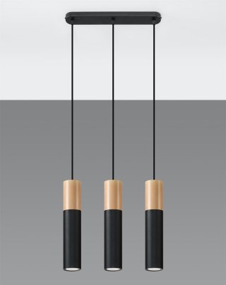 Sollux Lampa wisząca PABLO 3L czarna