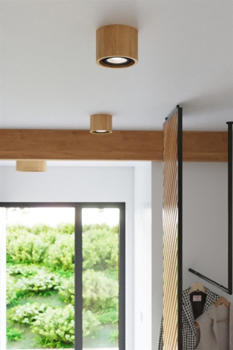 Sollux Lampa Plafon BASIC 2 naturalne drewno