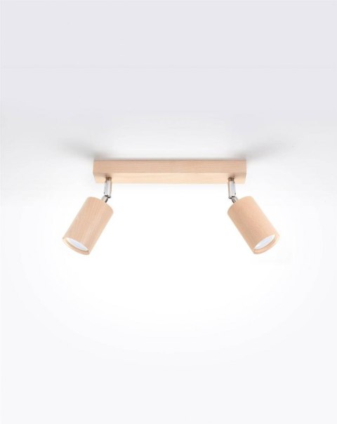 Sollux Lampa Plafon BERG 2 naturalne drewno