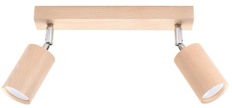 Sollux Lampa Plafon BERG 2 naturalne drewno