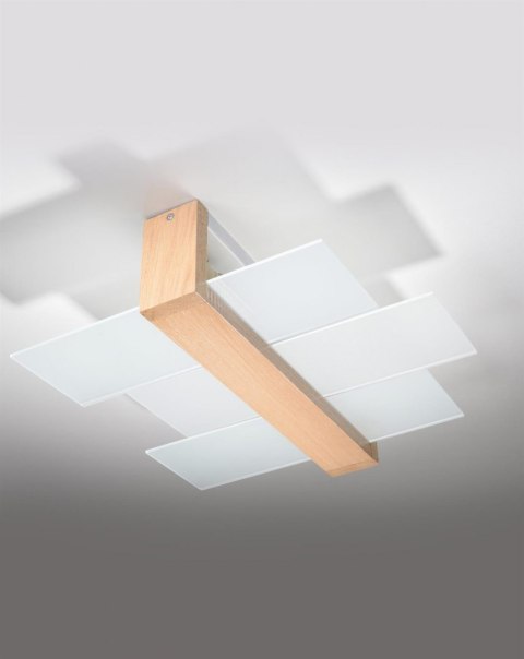 Sollux Lampa Plafon FENIKS 2 naturalne drewno