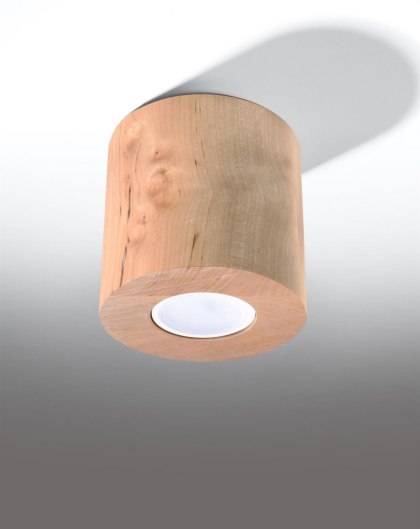Sollux Lampa Plafon ORBIS naturalne drewno