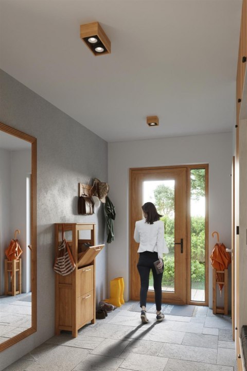 Sollux Lampa Plafon QUATRO 1 naturalne drewno