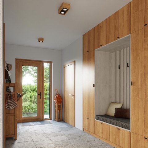 Sollux Lampa Plafon QUATRO 2 naturalne drewno