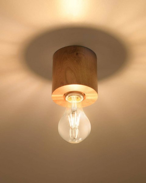 Sollux Lampa Plafon SALGADO naturalne drewno
