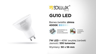 Sollux Żarówka LED GU10 4000K 7W 530lm