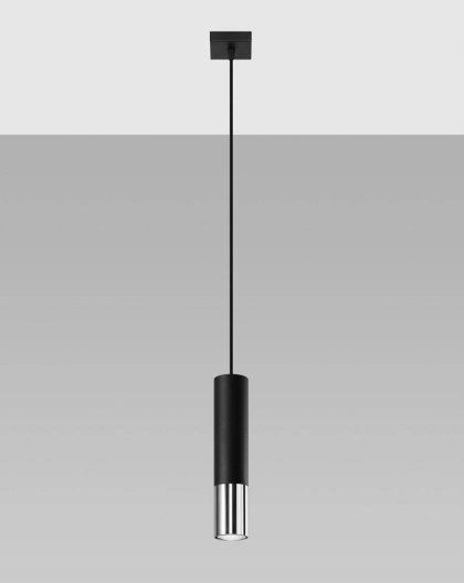 Sollux Lighting Lampa wisząca LOOPEZ 1 czarny/chrom