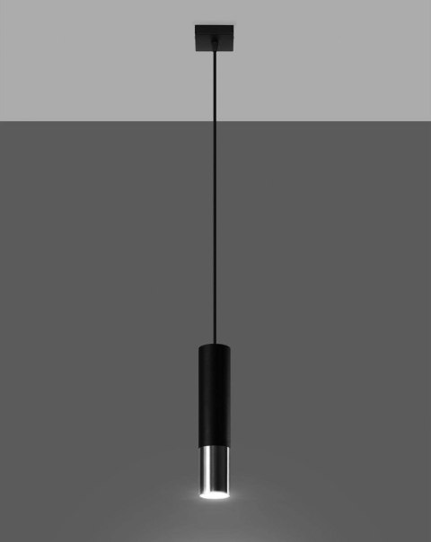 Sollux Lampa wisząca LOOPEZ 1 czarny/chrom