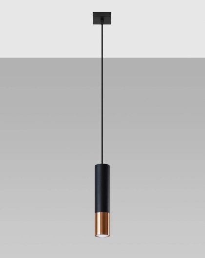 Sollux Lighting Lampa wisząca LOOPEZ 1 czarny/miedź