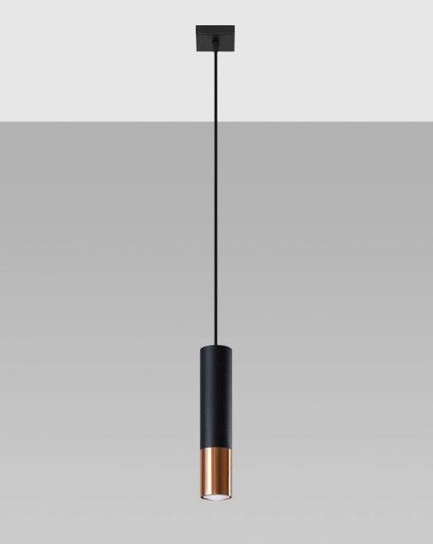 Lampa wisząca LOOPEZ 1 czarny/miedź