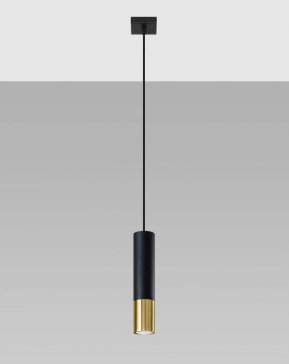 Sollux Lighting Lampa wisząca LOOPEZ 1 czarny/złoty