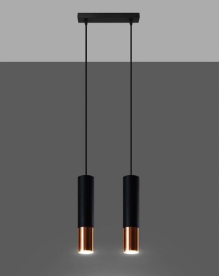 Sollux Lighting Lampa wisząca LOOPEZ 2 czarny/miedź