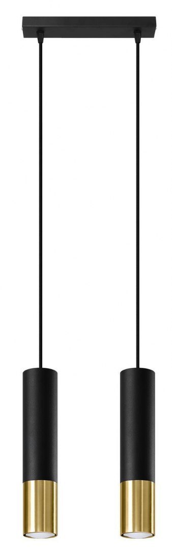 Sollux Lampa wisząca LOOPEZ 2 czarny/złoty