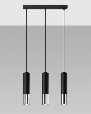 Sollux Lampa wisząca LOOPEZ 3L czarny/chrom