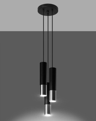 Sollux Lighting Lampa wisząca LOOPEZ 3P czarny/chrom