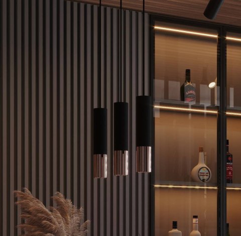 Sollux Lampa Plafon LOOPEZ czarny/miedź