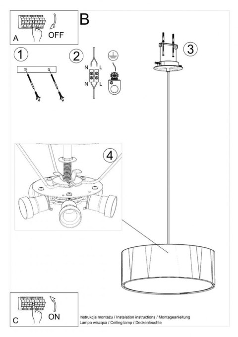 Sollux Lampa Żyrandol ROLLO 45