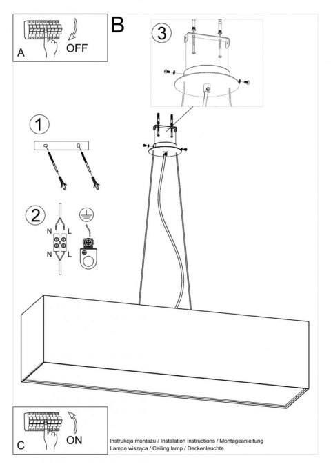 Sollux Lampa Żyrandol SANTA 120 czarny
