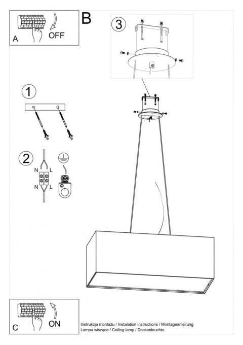 Sollux Lampa Żyrandol SANTA BIS 80 czarny