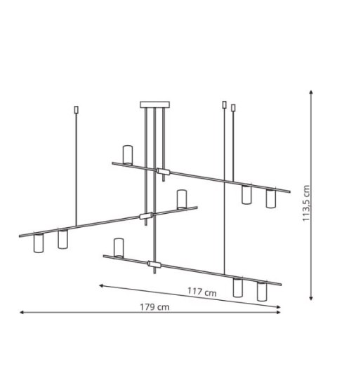 Lampa wisząca Arizona czarno - złota 9xGU10 Light Prestige