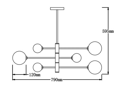 Lampa wisząca Dorado czarna 6xG9 Light Prestige