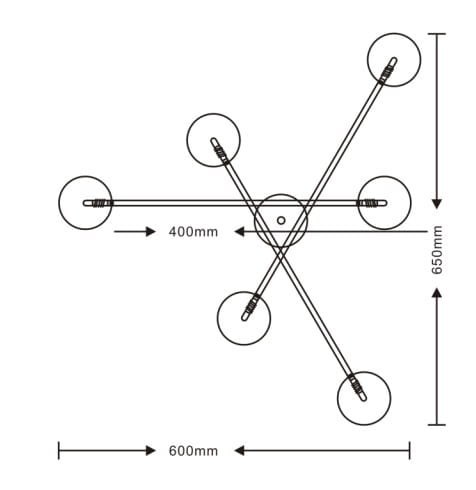 Lampa sufitowa Dorado 6 plafon złoty