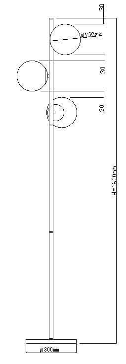 Light Prestige Lampa podłogowa Dorado czarna 3xE14