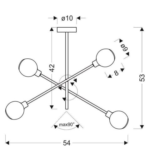 Lampa sufitowa wisząca sztyca E14 LED satyna MIGO 34-72436
