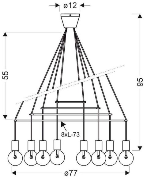 Lampa wisząca carna matowa dwuobwodowa Alto