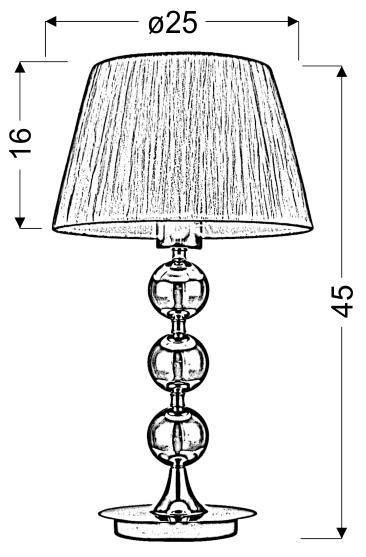 Lampka stołowa chromowa nocna biały tkany abażur Clara Candellux 41-21632