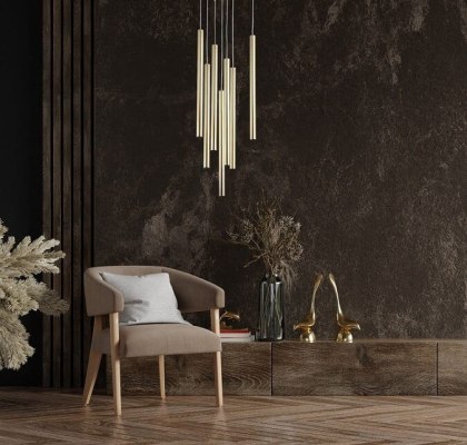 Lampa wisząca Lungo 7 złota 7xG9 Light Prestige