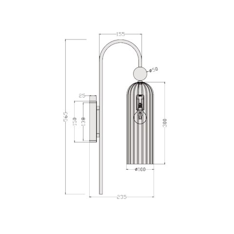 Kinkiet Piega 1 amber 1xE14 Light Prestige