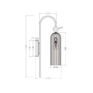 Kinkiet Piega 1 smoked 1xE14 Light Prestige