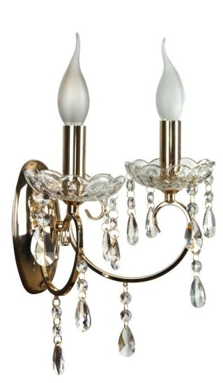 AURORA LAMPA KINKIET 2*40 E14 ZŁOTO