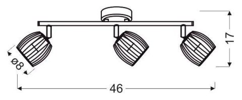 Lampa ścienna candellux zonk 93-54333 listwa led gu10 czarny matowy+satyna nikiel