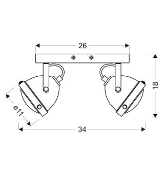 Lampa ścienna listwa 2xGU10 rdzawy FRODO 92-71071