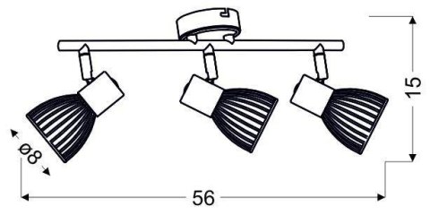 Lampa ścienna listwa 3X40W E14 czarny/chrom MODO 93-61539