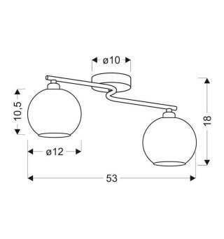 Lampa sufitowa 2X40W E14 chrom JOSH AMPLA 32-72641