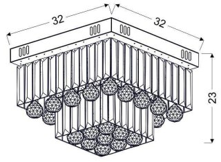 Lampa sufitowa LED chrom plafon Carmina