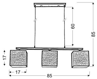 Lampa wisząca biała z lnianym abażurem 3x40W E27 Boho Candellux 33-58355