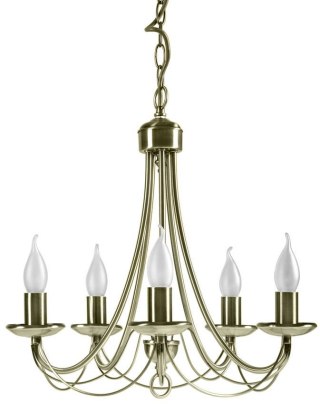 Lampa wisząca patynowa żyrandol 5x40W E14 Muza