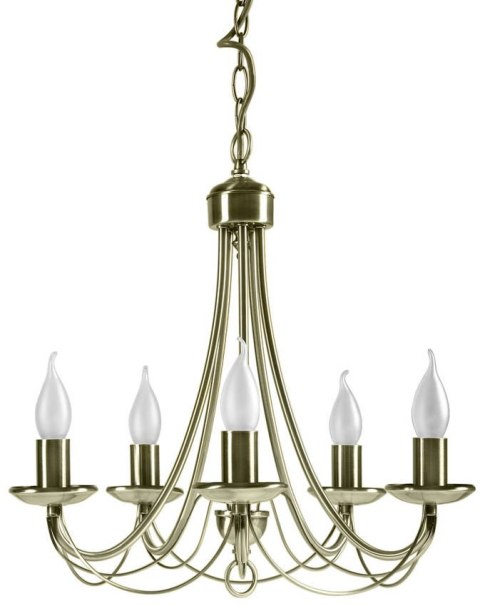 Lampa wisząca patynowa żyrandol 5x40W E14 Muza
