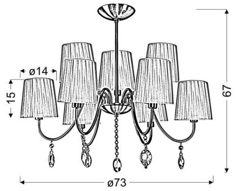 Lampa wisząca patynowa żyrandol Sorento 39-38173
