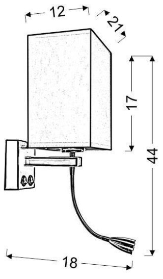 Kinkiet chromowy beżowy z lampką LED do czytania Boho Candellux 21-58270