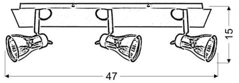 Lampa ścienna candellux angus 93-39101 listwa gu10 czarny+miedziany