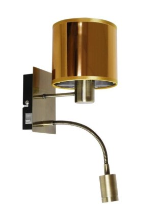Lampa ścienna kinkiet candellux sylwana 21-52278 e14 + led z wyłącznikiem patyna / złoty