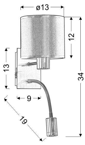 Lampa ścienna kinkiet candellux sylwana 21-52278 e14 + led z wyłącznikiem patyna / złoty